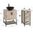 Conrado 36" Rustic Bathroom Vanity Set with Wood Top, Glass Sink, Water Saving Faucet-87328235-87328236