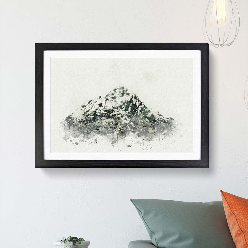 Mountain in Scotland in Abstract - Picture Frame Graphic Art Print, 48cm H x 65cm W x 2cm D, Black Framed