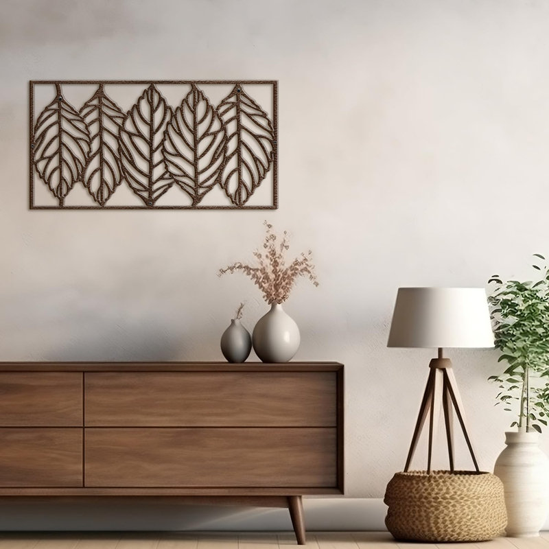 Décoration murale en métal, H 18 po x l 36 po x P 0,05 po, Bronze