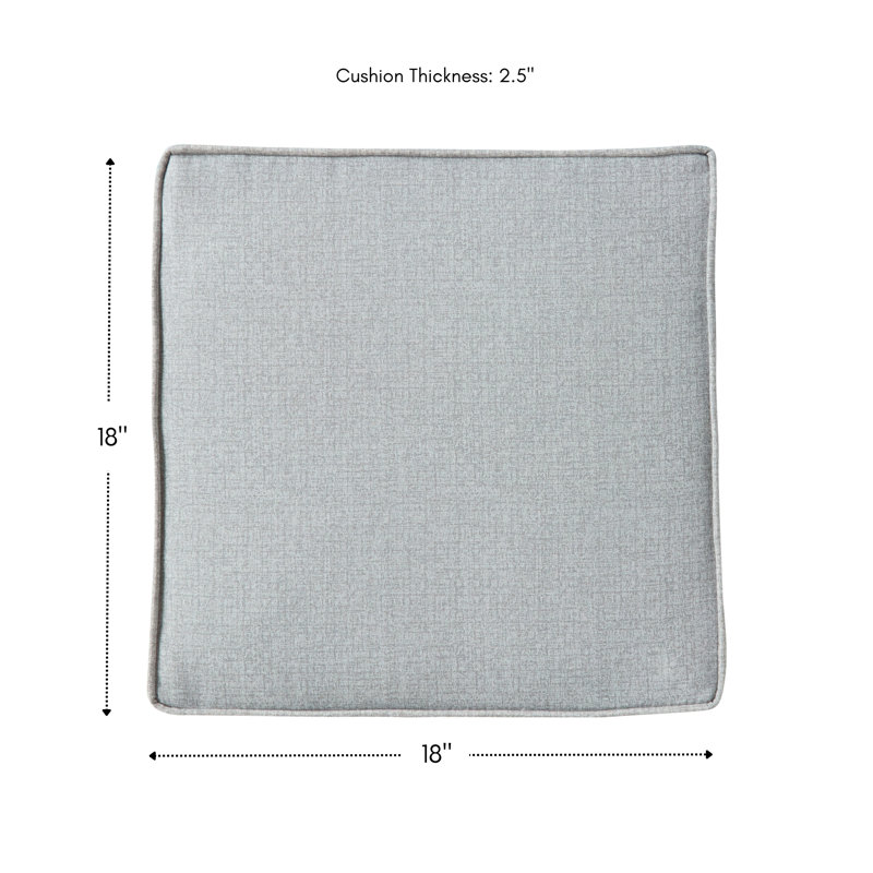Outdoor Dining Chair Seat Pad, Heather Gray