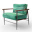 Out To Sea - Fauteuil d'appoint rembourré nautique et vert plage-108432865