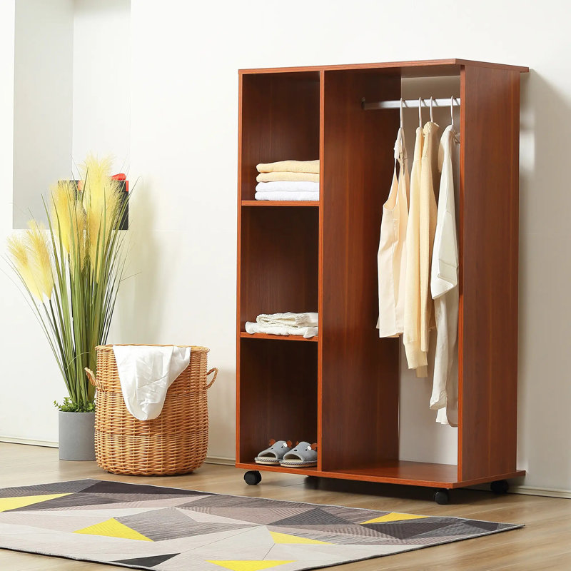80cm Rolling Clothing Rack, Brown