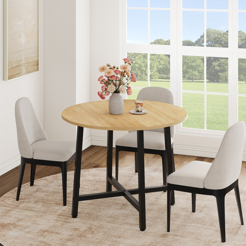 Table de salle à manger 31,5 "pour 2 à 4 personnes - Bois / métal résistant à l'eau - appartement, bistro, coin-repas (table seulement)
