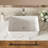 21"X14" White Ceramic Rectangular Vessel Bathroom Sink