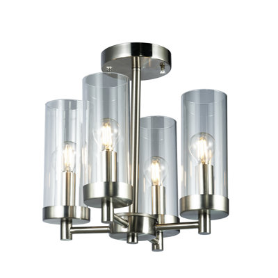 WaKeeney Glass Semi Flush Mount