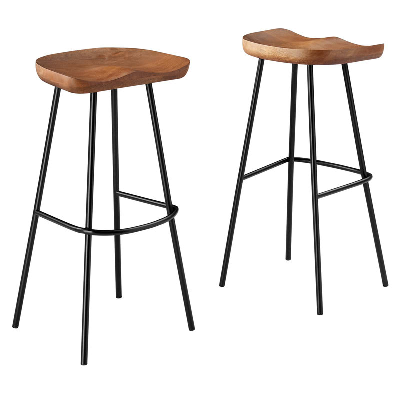 Modway Concord Solid Wood Stool, Bar Stool (31.5" Seat Height), Walnut