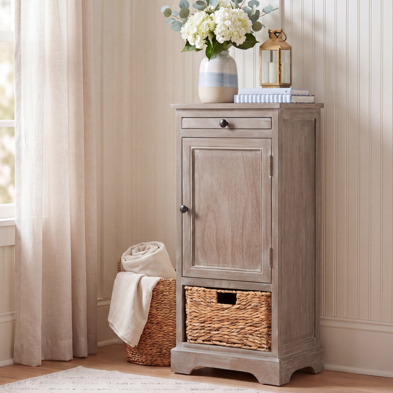 Armoire d'appoint 1 porte, White Washed
