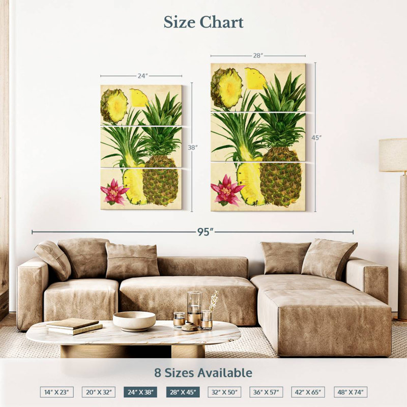 Yarlin Tropical Pineapple Study I, 38" H x 24" W