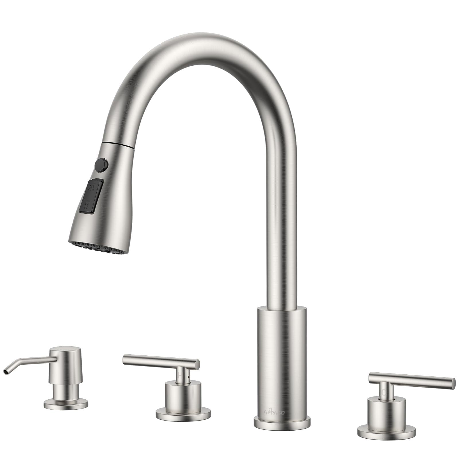 HANGZHOUQIHUI 2 Handle Kitchen Faucet, 3 Hole Kitchen Sink Faucet With ...