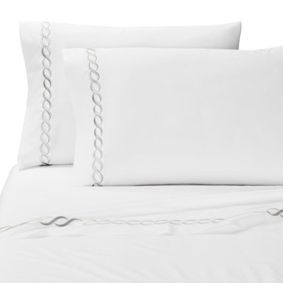 Brenna 300 Thread Count Embroidered Cotton Blend Percale Pillowcases