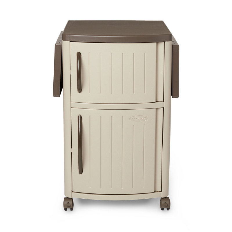 Portable Dry Rein Outdoor Serving and Grilling Prep Station with Wheels