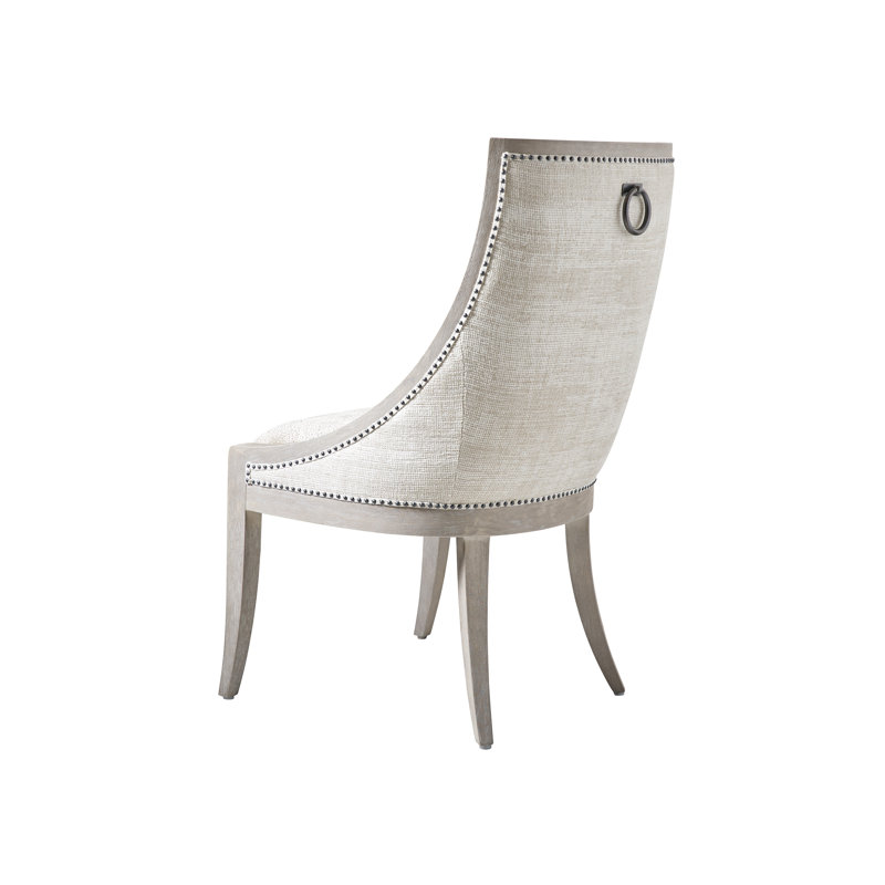 Chamberlain Upholstered Back Side Chair, Beige Polyester Blend, Shell, Smoke