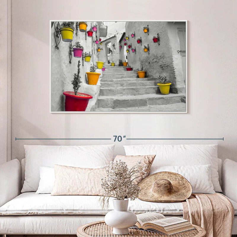Escalier marocain Pop, Cadre flottant blanc, 46 po x 31 po