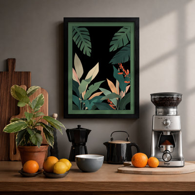 Figure Among Palms Boho - Framed Print