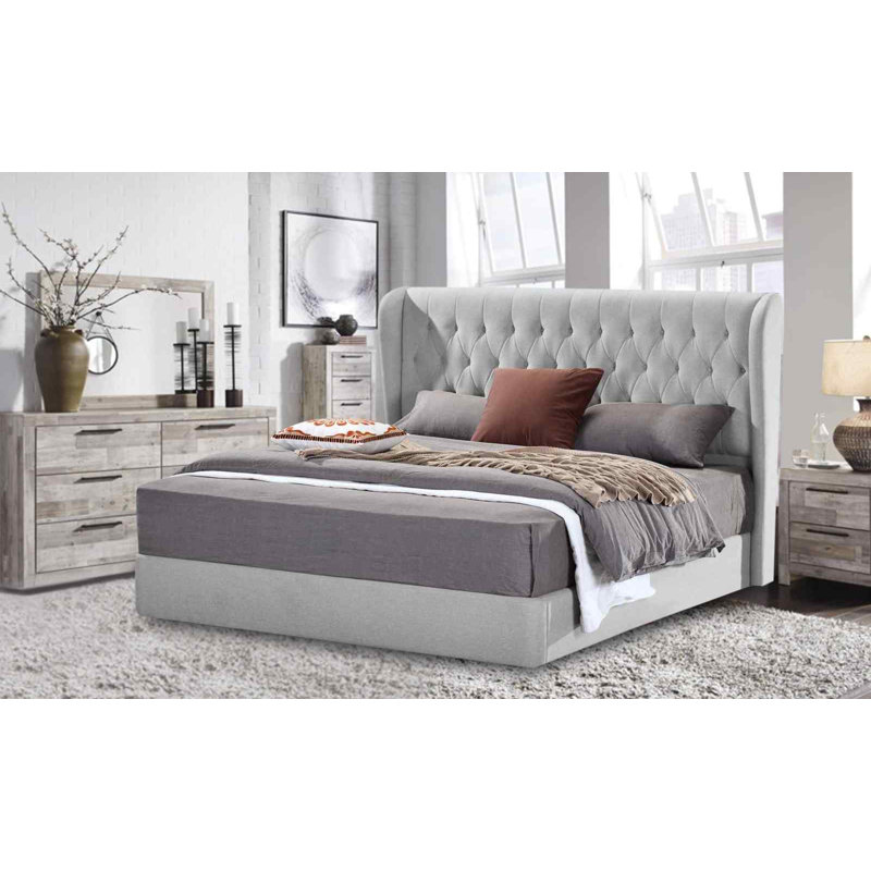 Upholstered Bed, Small Double (4'), Silver