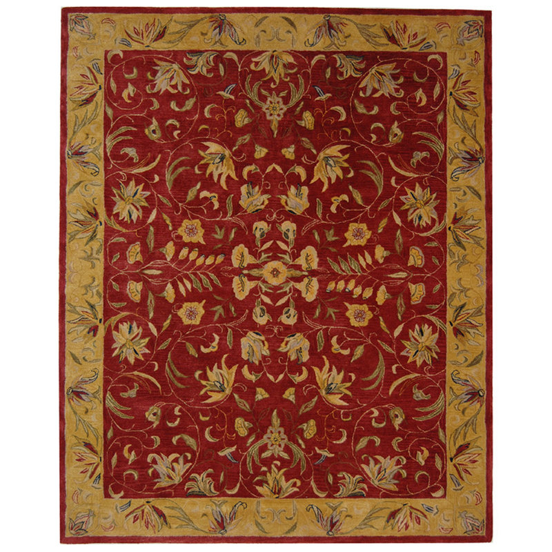 Bekah Hand Tufted Wool Pile Floral Rug, Rectangle 9'6" x 13'6"