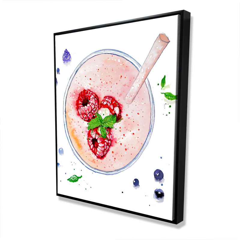 Strawberry & Raspberry Smoothie Canvas | Home Decor Art