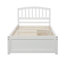 Lit plateforme moderne en bois avec tiroirs de rangement, finition blanche