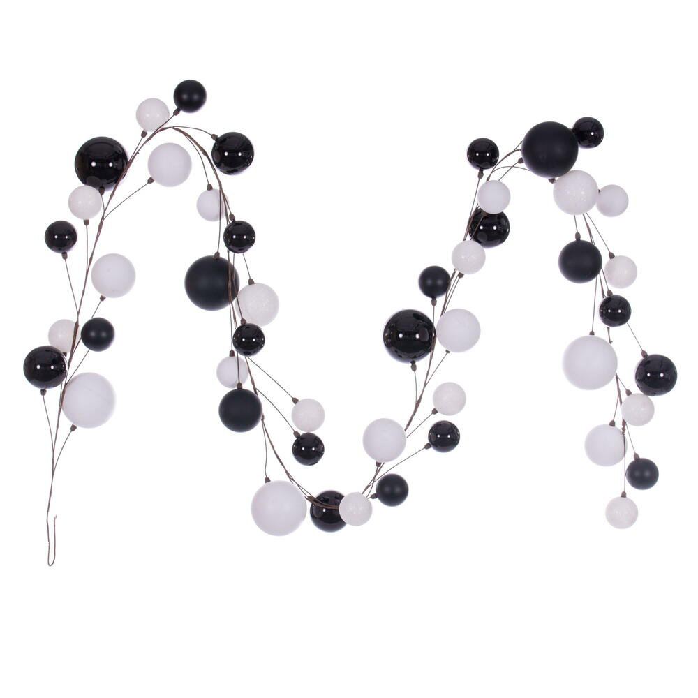 120'' in. Faux Garland, White/Black