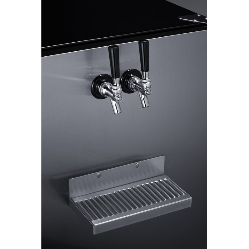 Stainless Steel Dual Tap Commercial Built-In Beer Kegerator