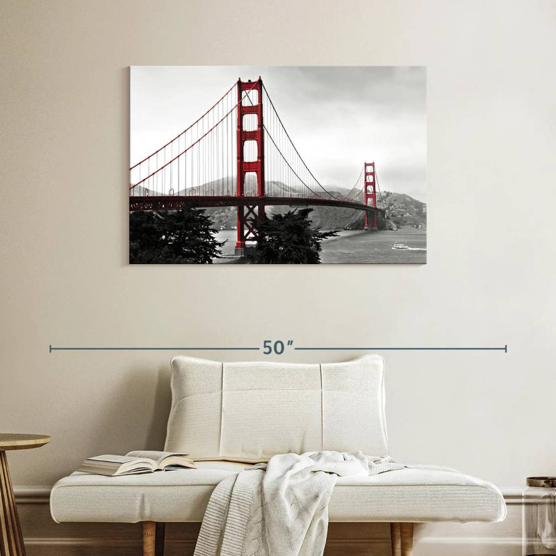 Pont du Golden Gate rouge vif, H 26 po x l 39 po