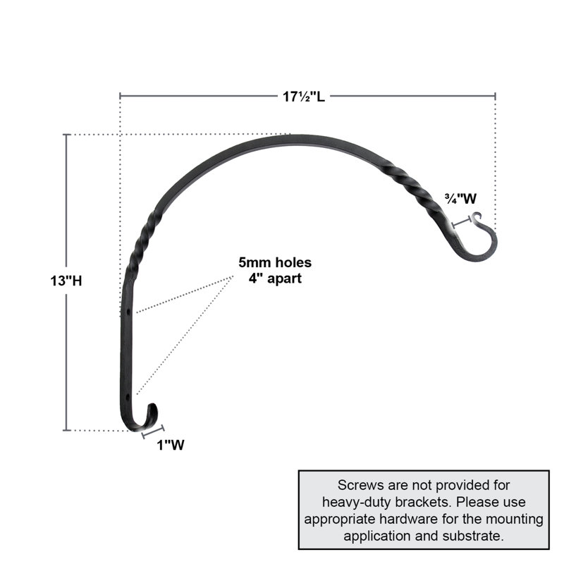 Support à arc robuste, H 13 po x l 17,25 po x P 0,75 po
