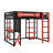Full-Size Wooden Loft Bed With Desk, Shelves, Power Outlet & USB/Type-C Ports, Plus LED Lighting-735421760