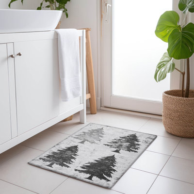 Tapis gris arbre de Noël lavable à la machine intérieur / extérieur Xhevrie