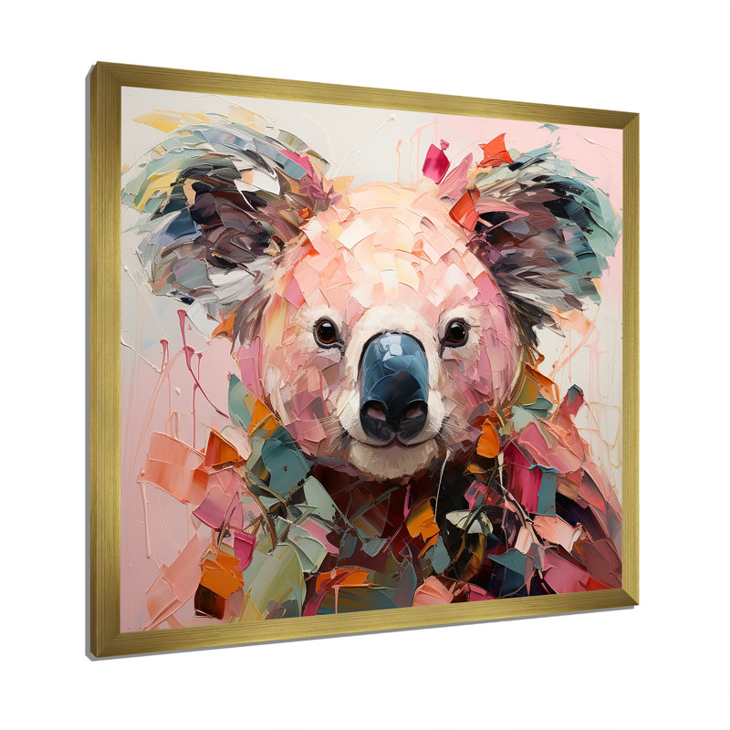 Art floral floral Koala IV - Koala, Encadrement doré, H 30 po x l 30 po x P 1,5 po