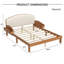 Lit plateforme en bois avec tête de lit rembourrée et étagères de rangement latérales-970735068-970735070