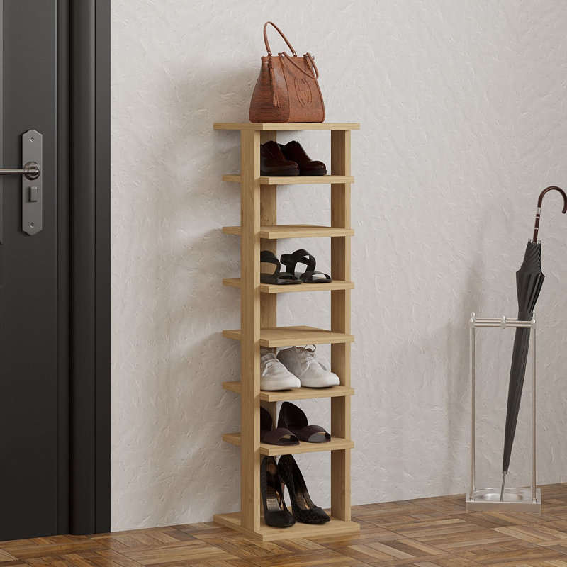 Range-chaussures avec nombreuses tablettes, chêne saphir, 11,6 po x 43,3 po x 11,6 po | 100% panneau de particules enduit de mélamine, épaisseur: 0,7 pouce | Design moderne pour un rangement supplémentaire dans le vestibule ou le couloir, élégant et fonctionnel