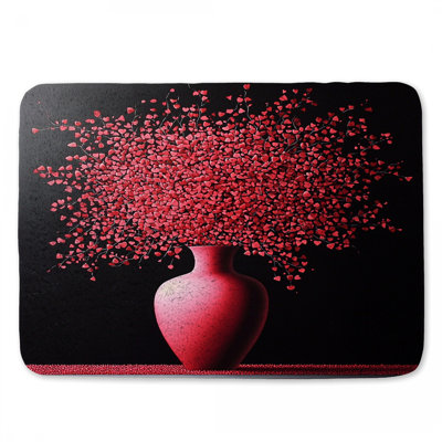 Vase Bath Mat Floral Bathroom Decor Contemporary