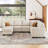 Shavera 6 - Piece Velvet Sectional Sofa L Shaped Modular Couch Living room Corner Sofa with Storage Ottoman-1984834685