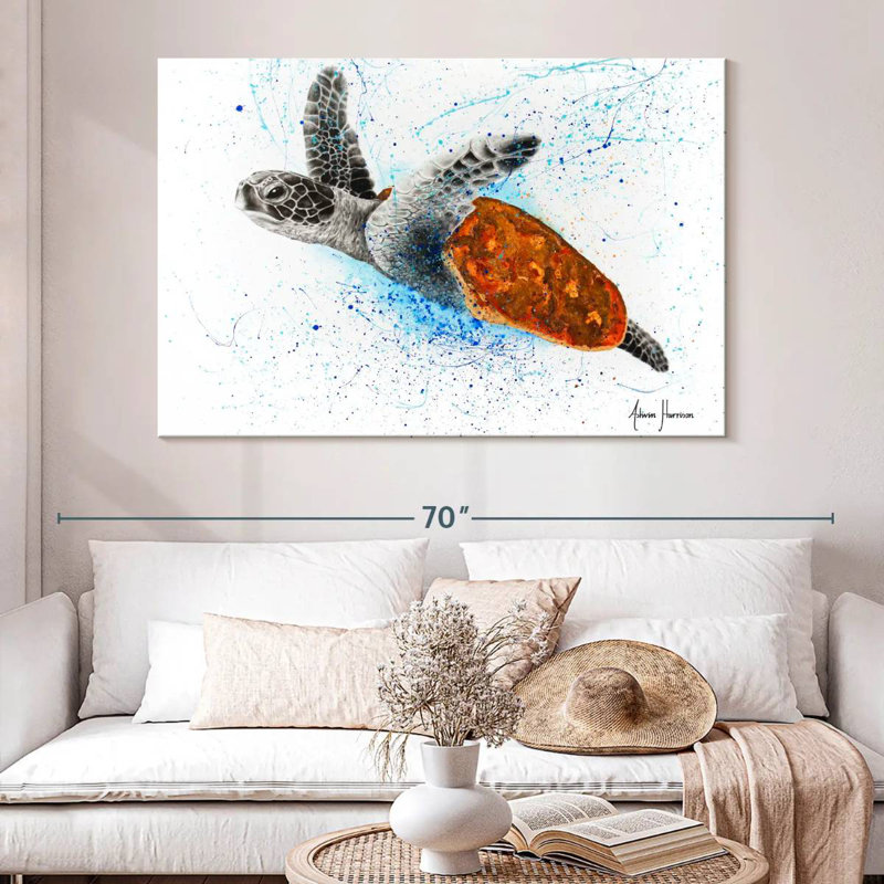 Opulente tortue de mer, H 34 po x l 51 po