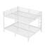 Grand lit superposé en métal pour adultes et adolescents, conception robuste et peu encombrante avec réduction du bruit, sans sommier tapissier, blanc