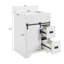 24" Bathroom Vanity With Single Sink Combo, Farmhouse Undermount Bathroom Sink Cabinet With Sliding Barn Doors And 2 Drawers, Freestanding Bathroom Vanities,white