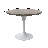 Heatherton 36" Round Dining Table with MDF Top and White Stainless Steel Pedestal Base Kitchen Table Seats 2-4 Person-155420965