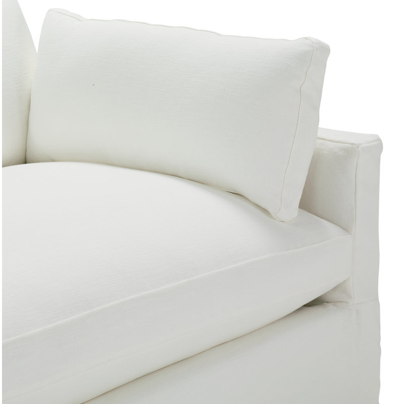 Sylvie Extra Long Sofa , White Polyester Blend (102CR-19), 37" H x 100" W x 44" D