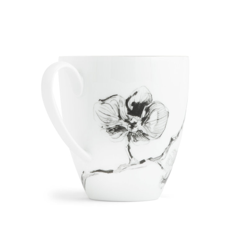 Black Orchid Porcelain Coffee Mug
