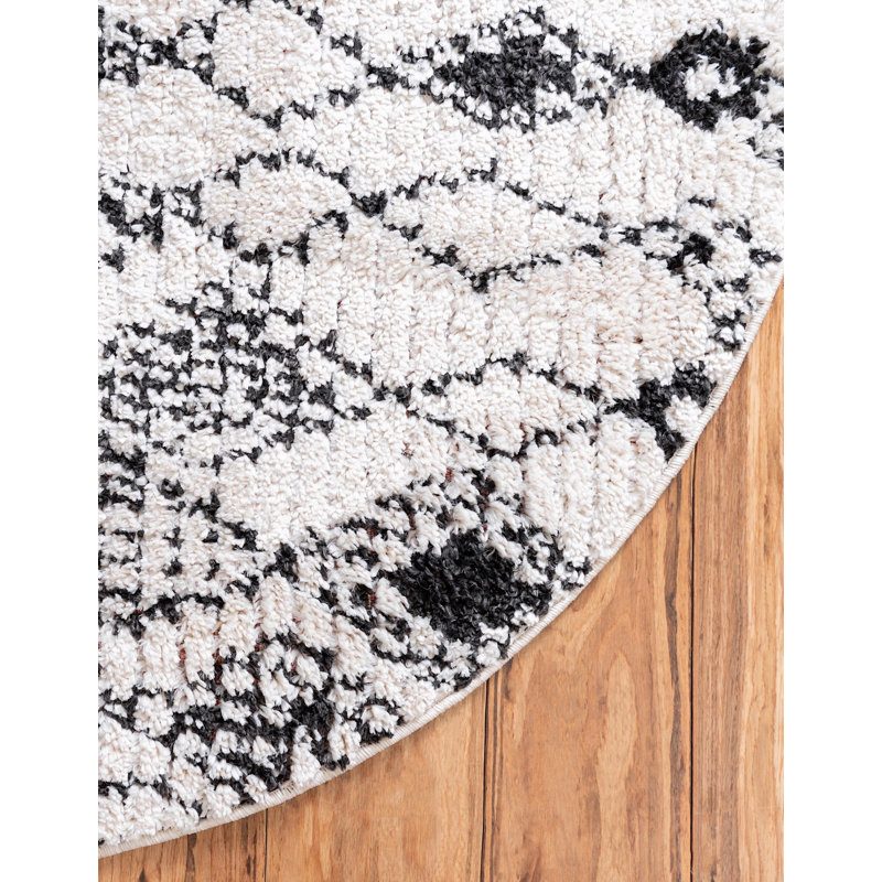 Victorville Abstract Indoor Rug, Round 7'