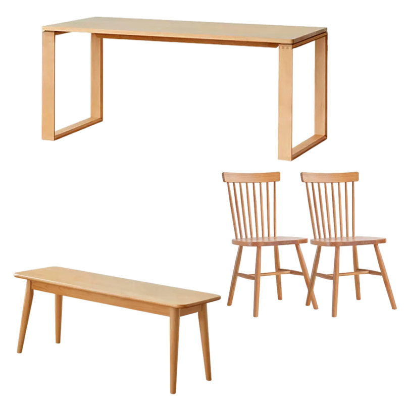 Rindham Rectangular Dining Set, 29.52"H x 70.86"L x 31.49"W