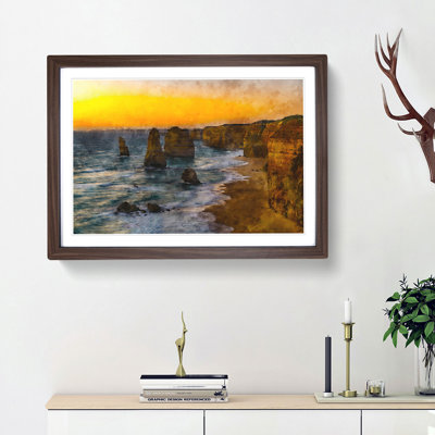 Sunset Over The Twelve Apostles - Single Picture Frame Painting on MDF