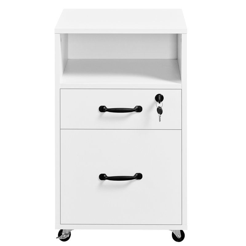 40cm Wide 2 -Drawer Mobile File Cabinet, White