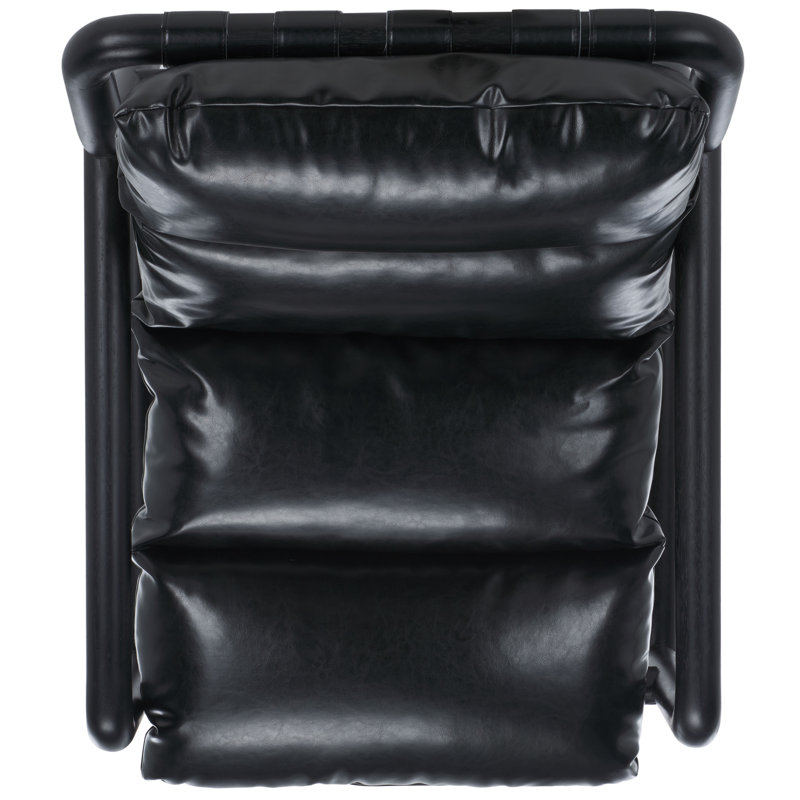 Jynna Upholstered Armchair, Black Faux Leather