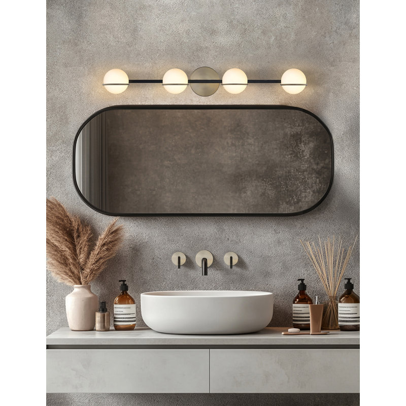 Bar pour salle de bain Eastwood, 4, Noir mat / laiton
