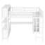 Grand lit mezzanine en métal avec bureau et garde-robe, blanc, stable, peu encombrant, facile à assembler pour les adolescents adultes, grand, bureau, configuration-659117577