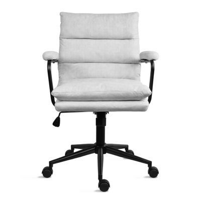 Jergis Cloth Office Chair Modern Mid Back Office Chair with Cushioned Fabric Seat and Back by Ebern Designs