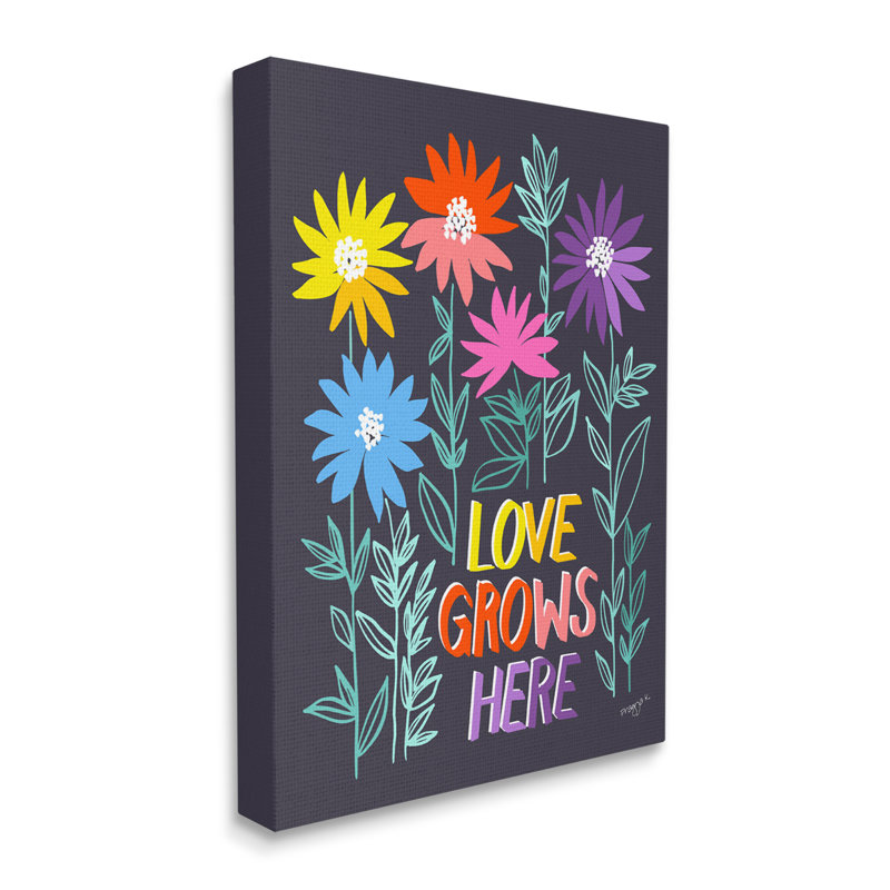 Impression sur toile Winston Porter Love Grows Here par Pragya Kothari, H 48 po x l 36 po x P 1,5 po