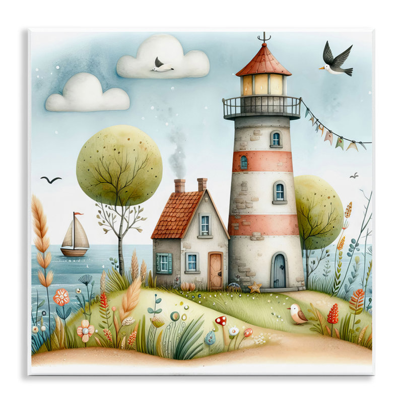  Art mural nautique de phare nautique par LSR Design Studio