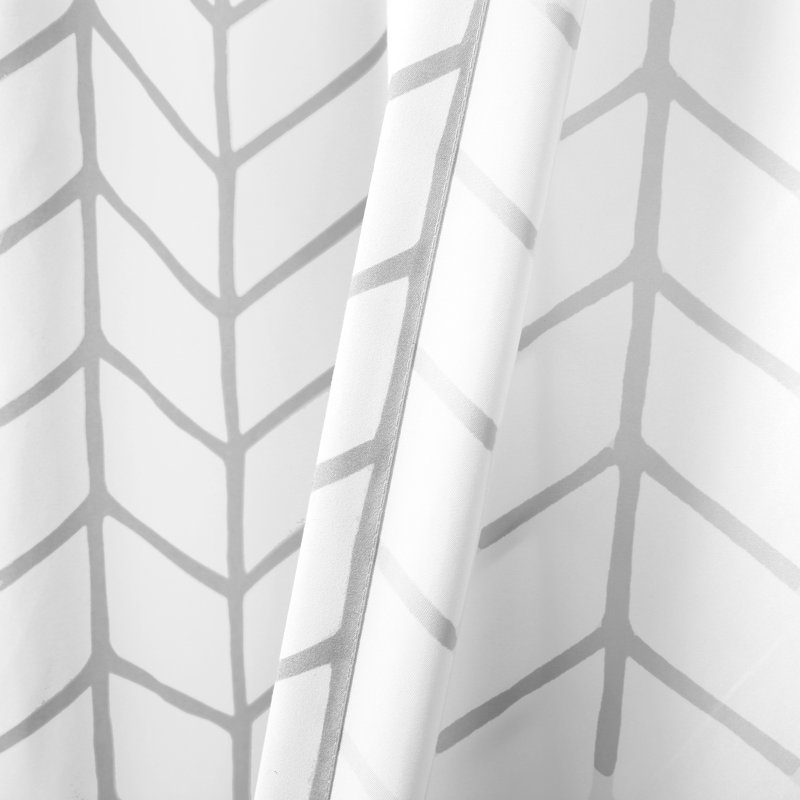 Panneaux de rideaux diaphanes à œillets géométriques, gris